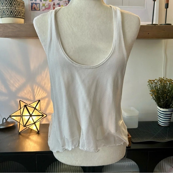 Tricot Alexander Wang Womens Sheer Raceback Knit Tank Top - Picture 1 of 9